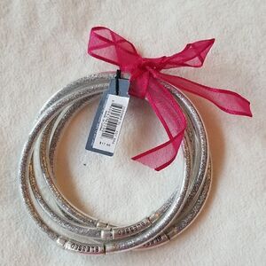 Crave bangles silver sparkly gel